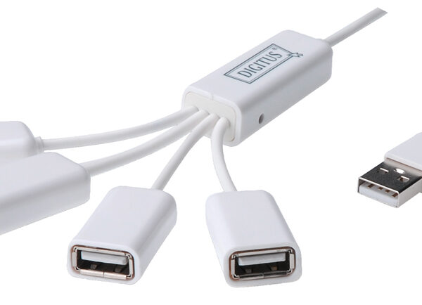 USB 2.0 hub met 4 poorten, wit