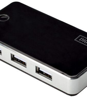 USB 2.0 hub, 7 poorten, zwart, inclusief voeding