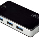 USB 3.0 Hub, 4 poorten, zwart, inclusief voedingsadapter