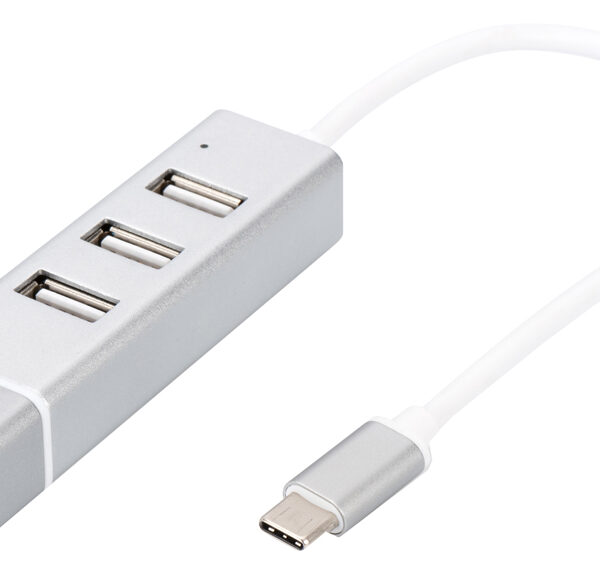 USB 2.0 naar Fast Ethernet adapter met 3-poorts USB-hub