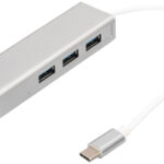 USB 3.0 Hub Supersnelheid, 3 Poorten + Ethernetpoort