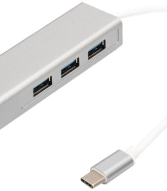 USB 3.0 Hub Supersnelheid, 3 Poorten + Ethernetpoort