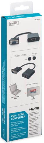 VGA naar HDMI + audio converter, zwart