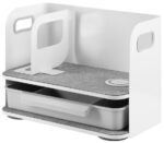 Bureauorganizer met draadloze oplader, wit/grijs