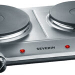 Severin dubbele kookplaat, rvs/zwart