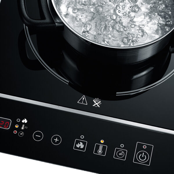 Dubbele inductie-kookplaat, zwart.