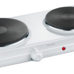 Dubbele kookplaat, wit.