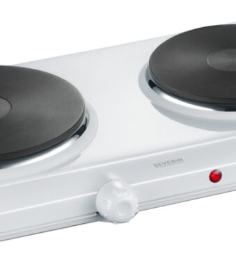 Dubbele kookplaat, wit.