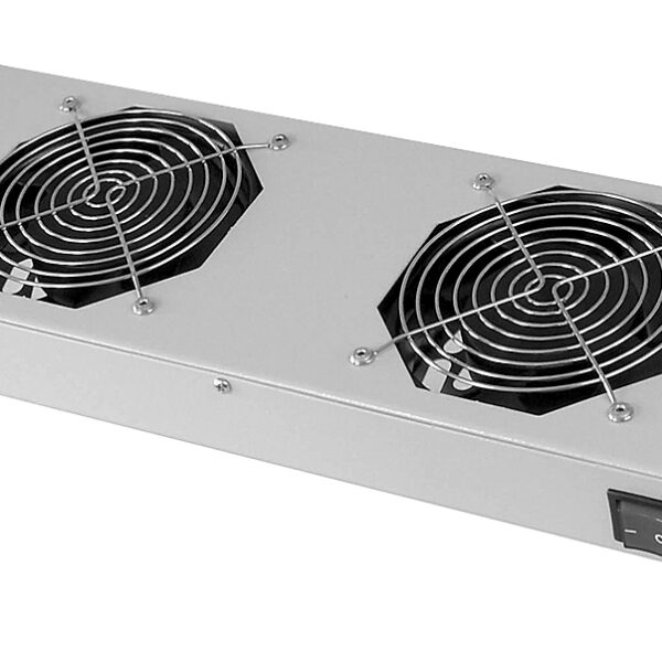 19" Ventilatie-unit, 1 hoogte-eenheid, 2 x 120 mm ventilatoren