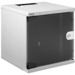 Wanddisributiepaneel 10 inch compact serie, 6 HE, lichtgrijs