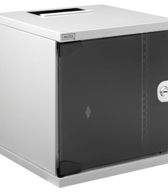 Wanddisributiepaneel 10 inch compact serie, 6 HE, lichtgrijs