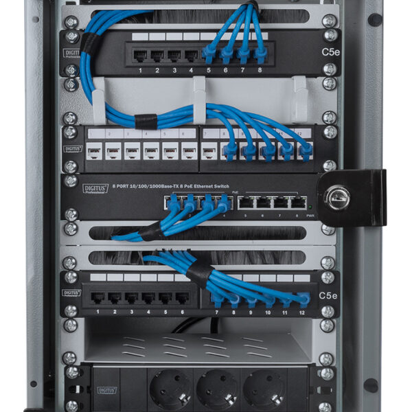 10 inch Muurverdeler, 9 HE, lichtgrijs RAL 7035