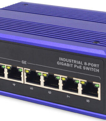 Industriële Gigabit PoE-switch, 8 poorten, onbeheerd