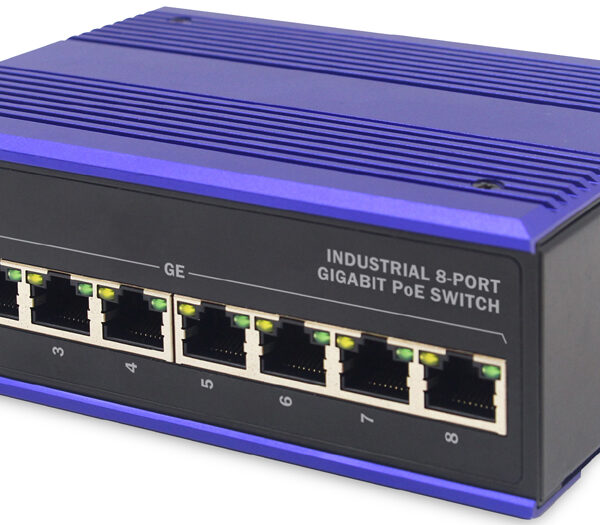 Industriële Gigabit PoE-switch, 8 poorten, onbeheerd