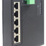 Gigabit platte industrie-netwerksschakelaar, 5 poorten, spatwaterdicht