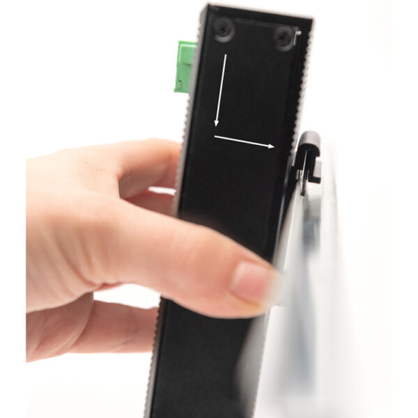 Gigabit platte industrie-netwerksschakelaar, 5 poorten, spatwaterdicht