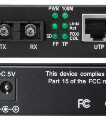 Snelle Ethernet mediaconvertor, RJ45/SC, enkelmodus
