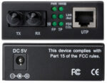 Gigabit mediaconverter, RJ45/ST, multimode.