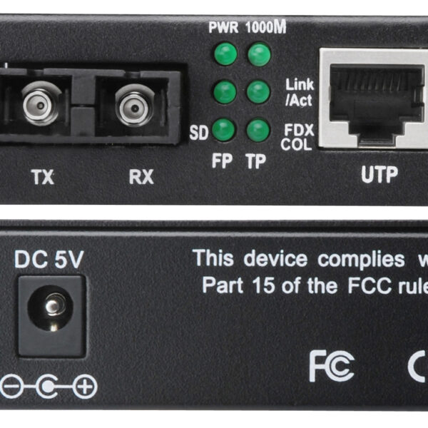 Gigabit mediaconverter, RJ45/SC, enkelmodusvezel