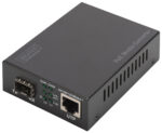 Gigabit PoE-mediaconverter, RJ45 / SFP, voedingsuitgang.