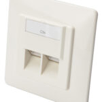 Inbouwdoos Cat.5e, klasse D, 2x RJ45, afgeschermd