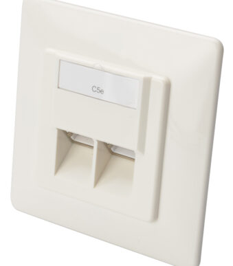 Inbouwdoos Cat.5e, klasse D, 2x RJ45, afgeschermd