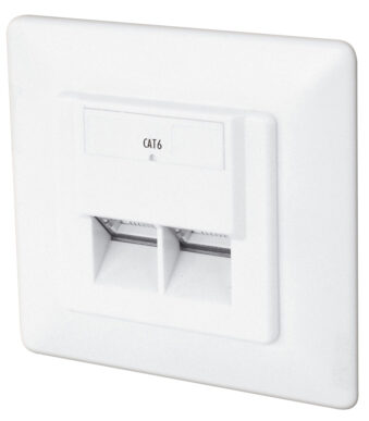 Inbouwdoos cat.6, geclassificeerd E, 2x RJ45, afgeschermd