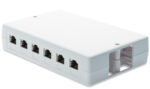 Opbouwdoos voor keystonemodules, 6x RJ45, zuiverwit.