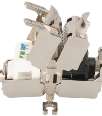 Gekruld kabelverbindersstuk cat.6A, 500 MHz