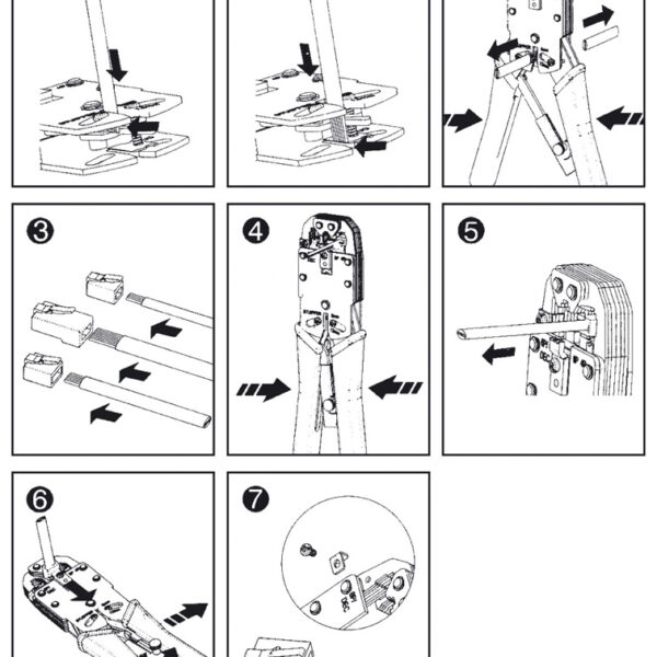 DIGITUS Modulaire Krimpgereedschap voor meerdere toepassingen, Massief metaal