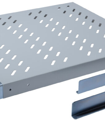 19 inch serverrek-plank, 1U, diepte: 350 mm, lichtgrijs