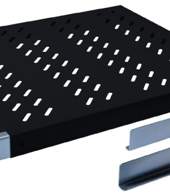 19" Serverschapplank, 1 unit hoog, diepte: 350 mm, zwart