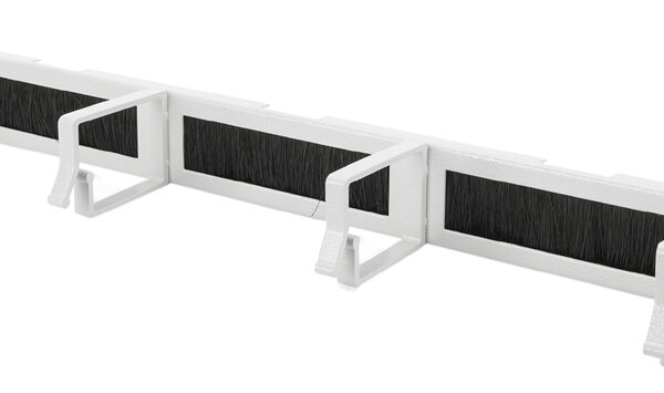 19" Beheerplaat, 4 kabelgeleidingsbeugels, lichtgrijs.