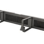 19" Patchpaneel, 4 kabelgeleiders, zwart