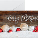 Kerstkaart 'Rood en wit kerstfeest met donkere ...'