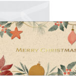 Kerstkaart 'Christmas Art', liggend formaat (2/3 A4).