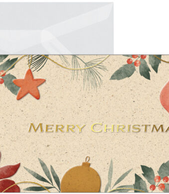 Kerstkaart 'Christmas Art', liggend formaat (2/3 A4).