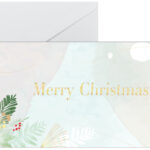 Kerstkaart 'Waterverf Winterbos', maat DL