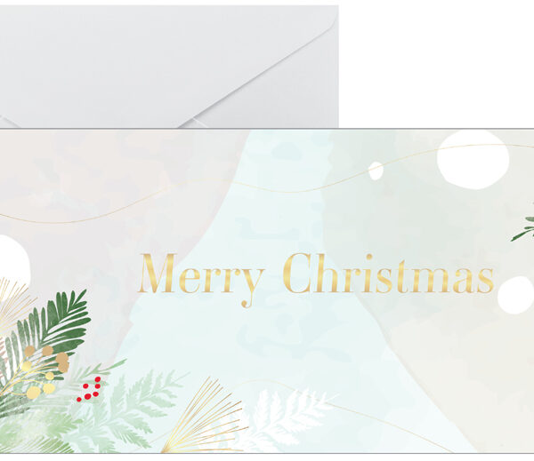 Kerstkaart 'Waterverf Winterbos', maat DL