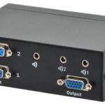 VGA-switch, 2-poorts, 250 MHz, metalen behuizing, zwart