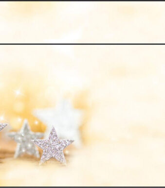 Glittersterren Kerstomslag, lange DIN formaat.
