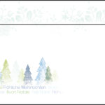 Kerstomslag 'Bomen', langwerpig formaat, 90 g/m²