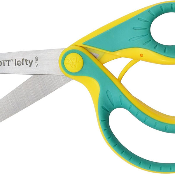 Westcott kinderrichtschaar ergonomisch softgrip groen/geel