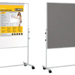 Bi-Office Mobiele Combinatiebord, Whiteboard / Vilt, 120 x 120 cm