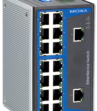 Niet-beheerd industrieel Ethernet PoE-switch, 16 poorten.