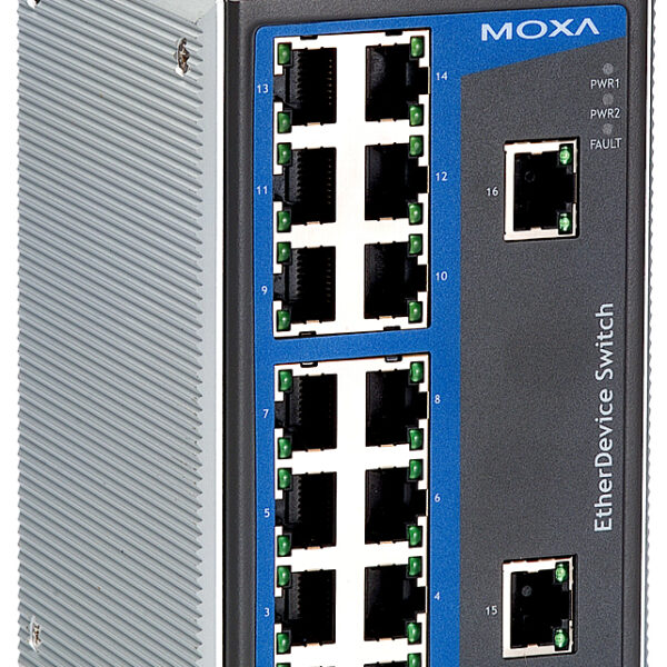 Niet-beheerd industrieel Ethernet PoE-switch, 16 poorten.