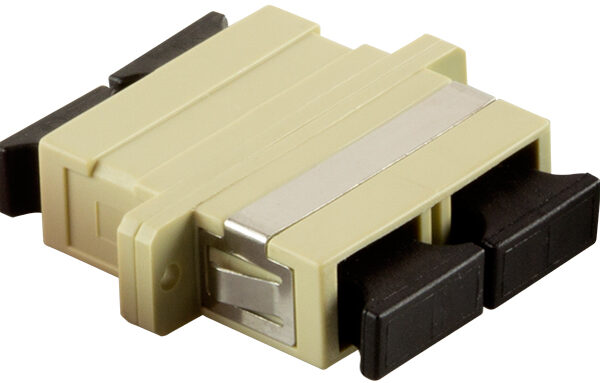Glasvezelkoppeling, 2x SC-duplex, multimodevezel, beige.