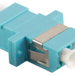 Glasvezelkoppeling, 2x LC-duplex, multimode, OM3, aquablauw