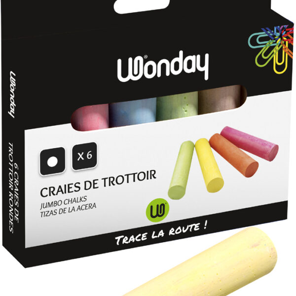 Straat-krijtstiften, doosje van 6