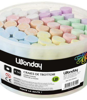 Wonday straatstokkrijtjes, 50 stuks emmer
